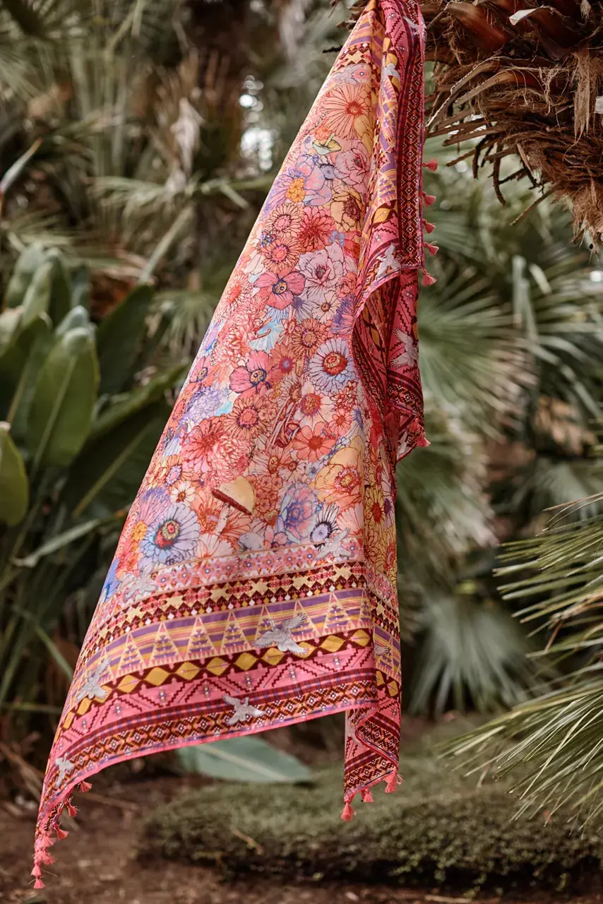 Johnny Was SAGE PINK SILK SCARF Sage Pink