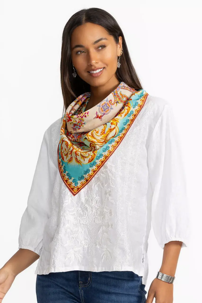 Johnny Was SCROLL HEAD SCARF Scroll Scarf