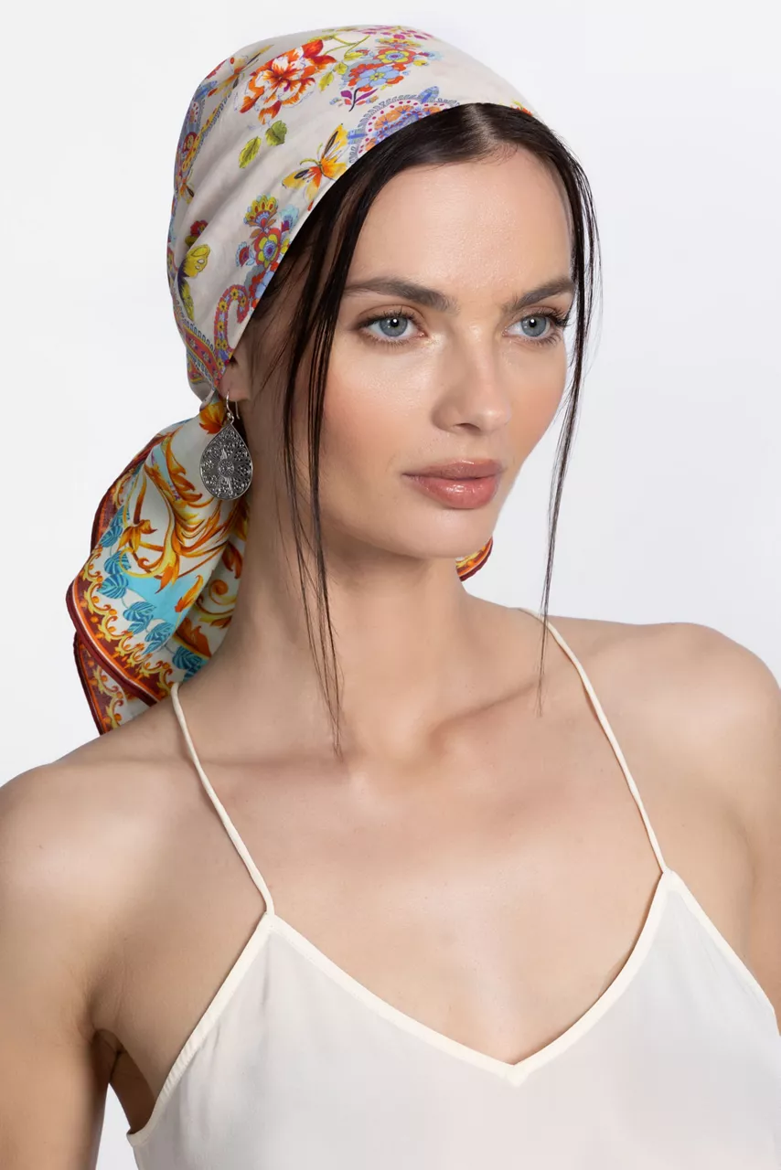 Johnny Was SCROLL HEAD SCARF Scroll Scarf