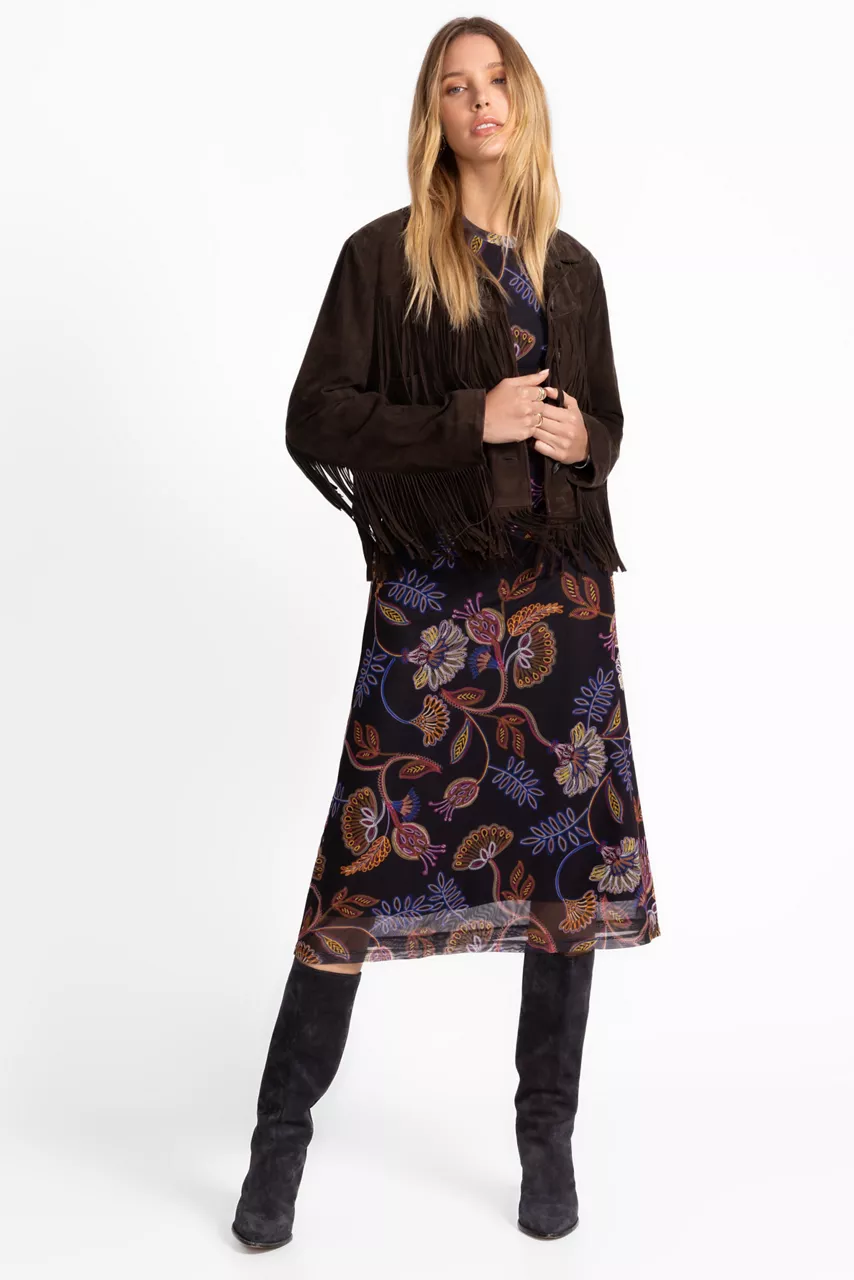 Johnny Was SHELLY ASYMMETRIC MESH DRESS Ginnie