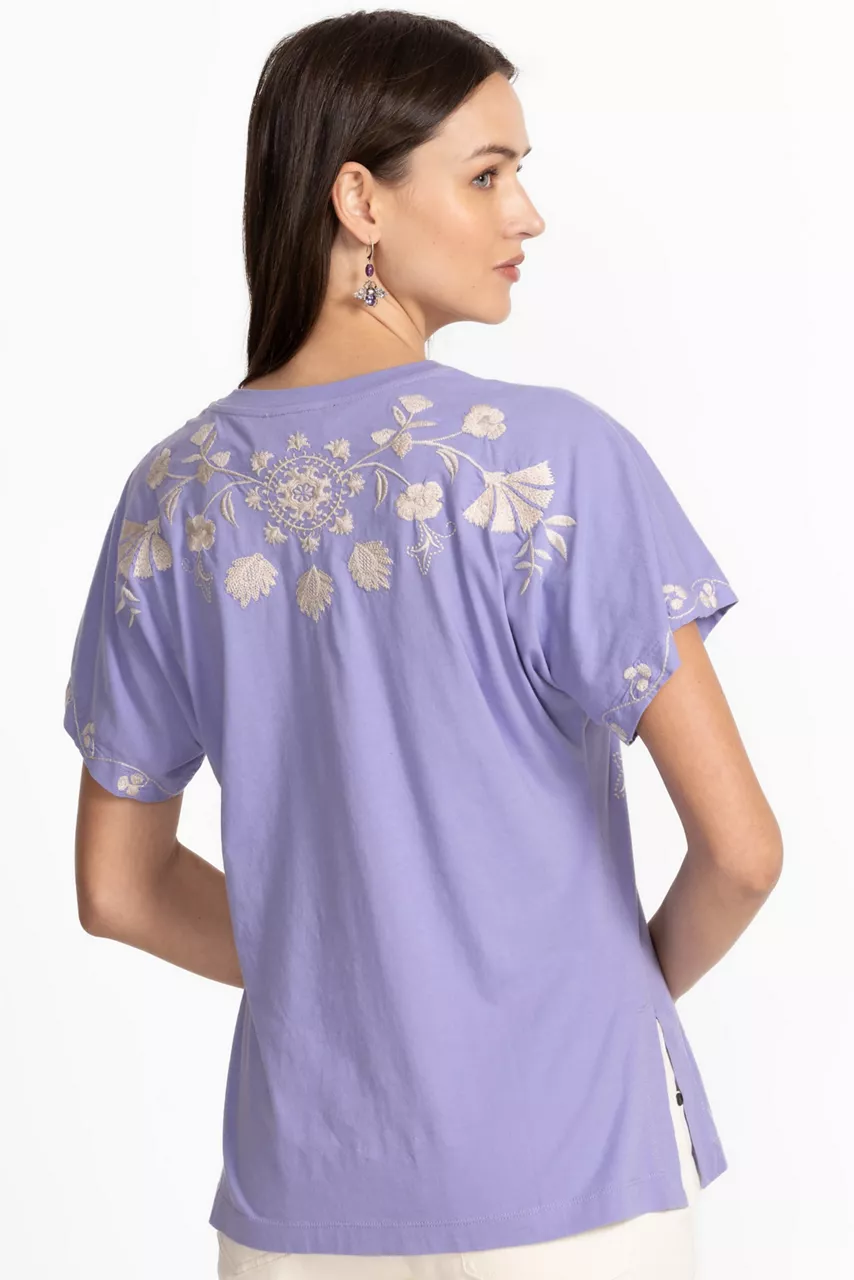 Johnny Was SIDE SLIT DOLMAN TEE Persian Violet