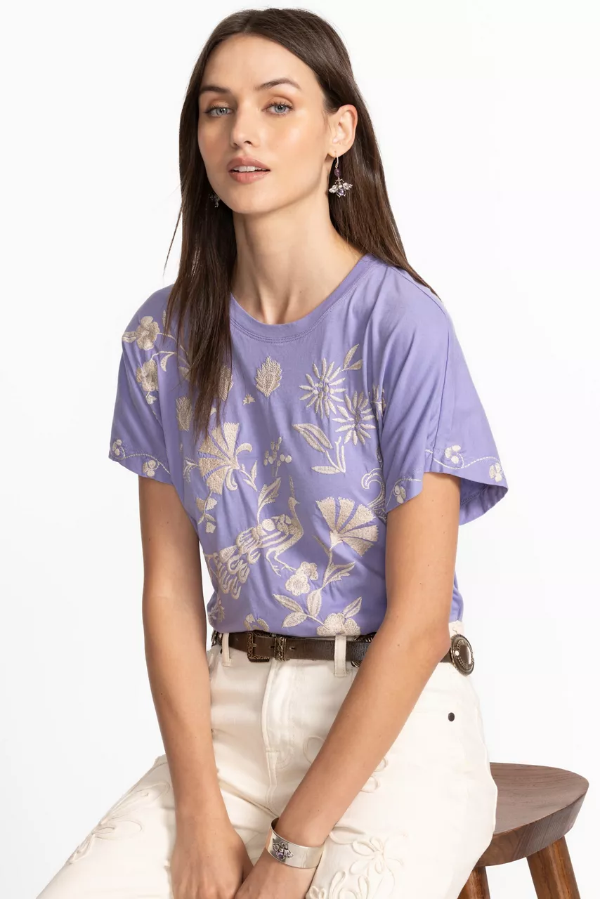 johnny was SIDE SLIT DOLMAN TEE Persian Violet