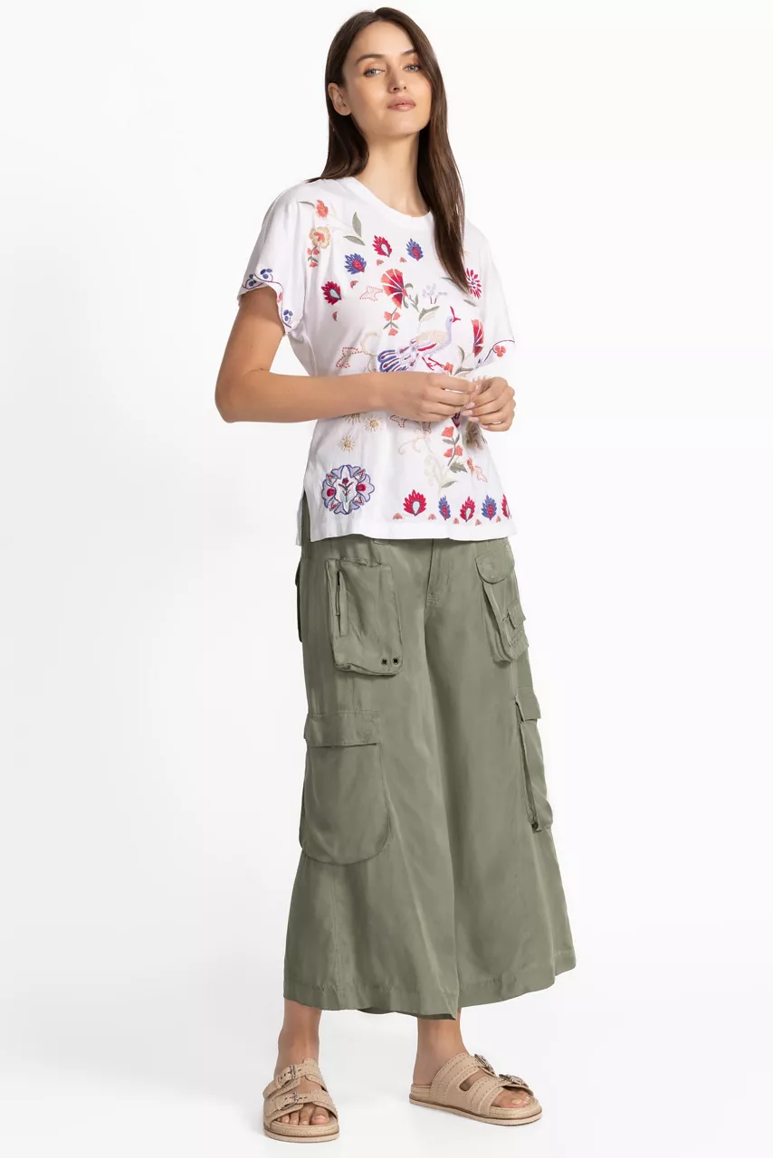 Johnny Was SIDE SLIT DOLMAN TEE White