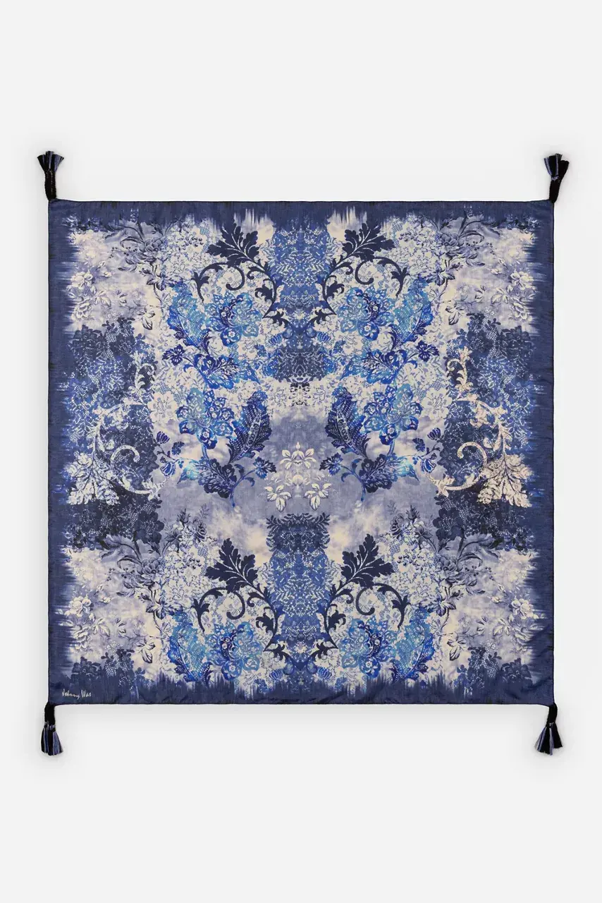 johnny was SILK SCARF Denim Lace Scarf