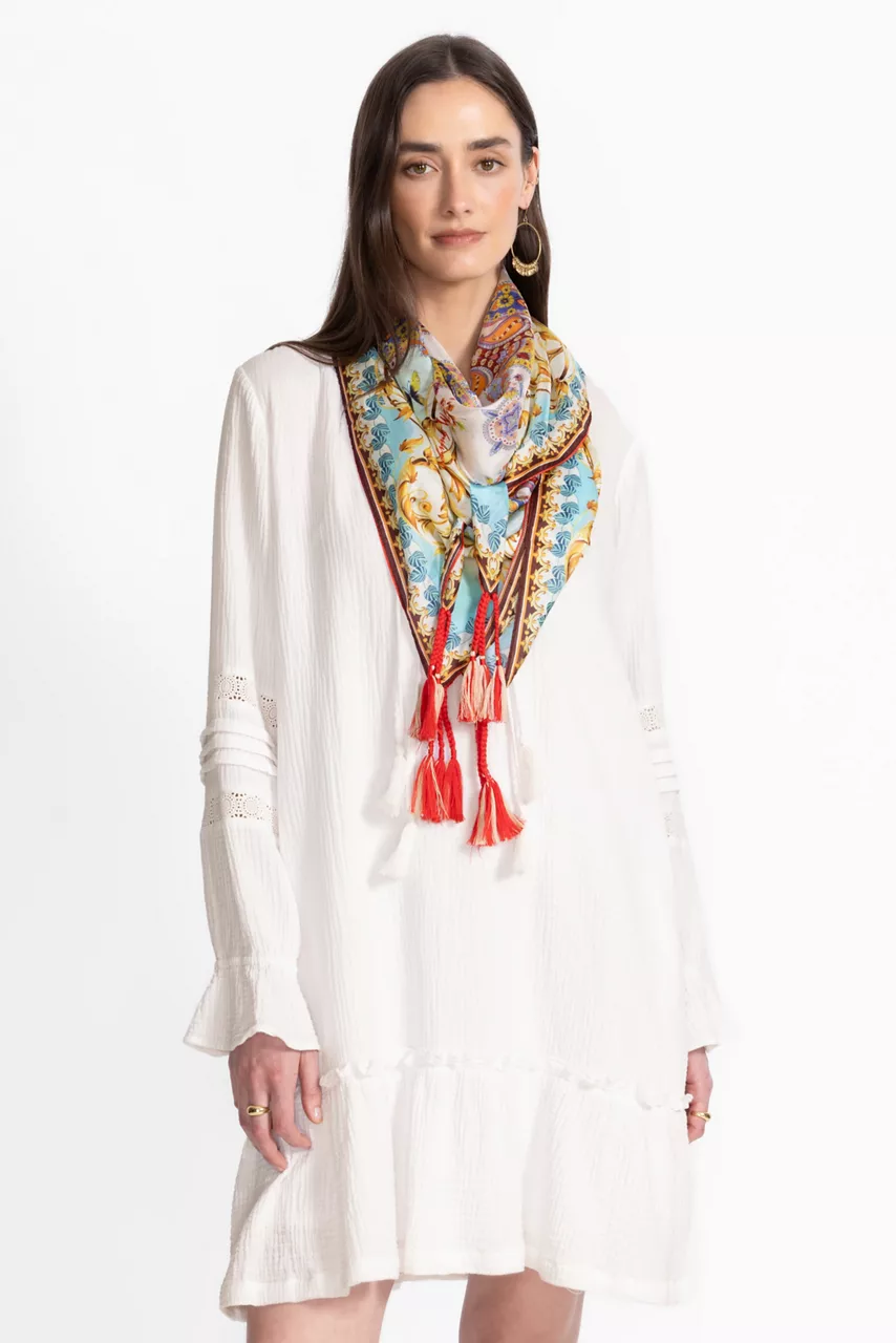 Johnny Was SILK SCARF Scroll Scarf