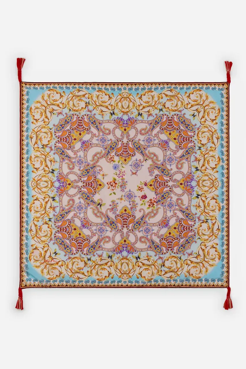 johnny was SILK SCARF Scroll Scarf