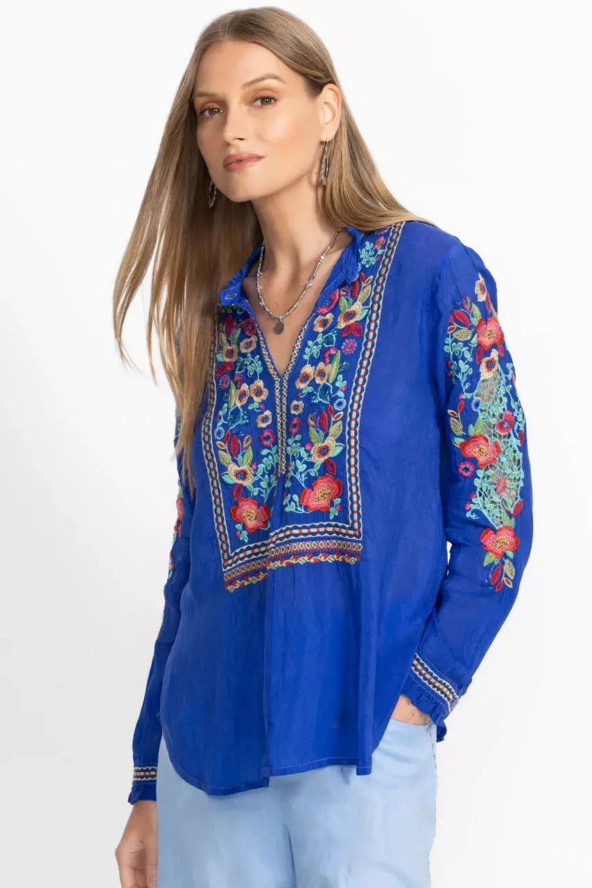 Johnny Was SIMONE BLOUSE Bluing