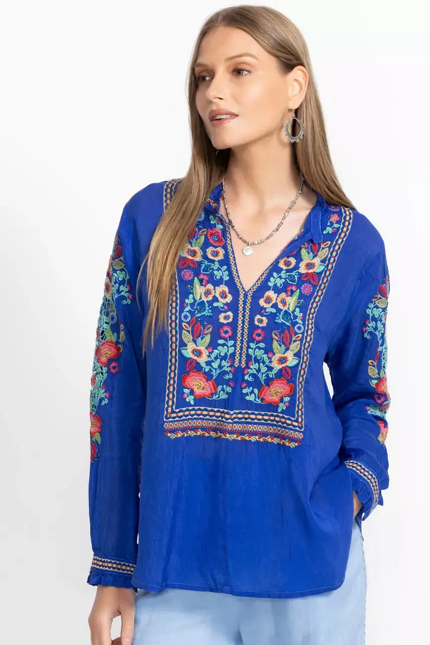 johnny was SIMONE BLOUSE Bluing