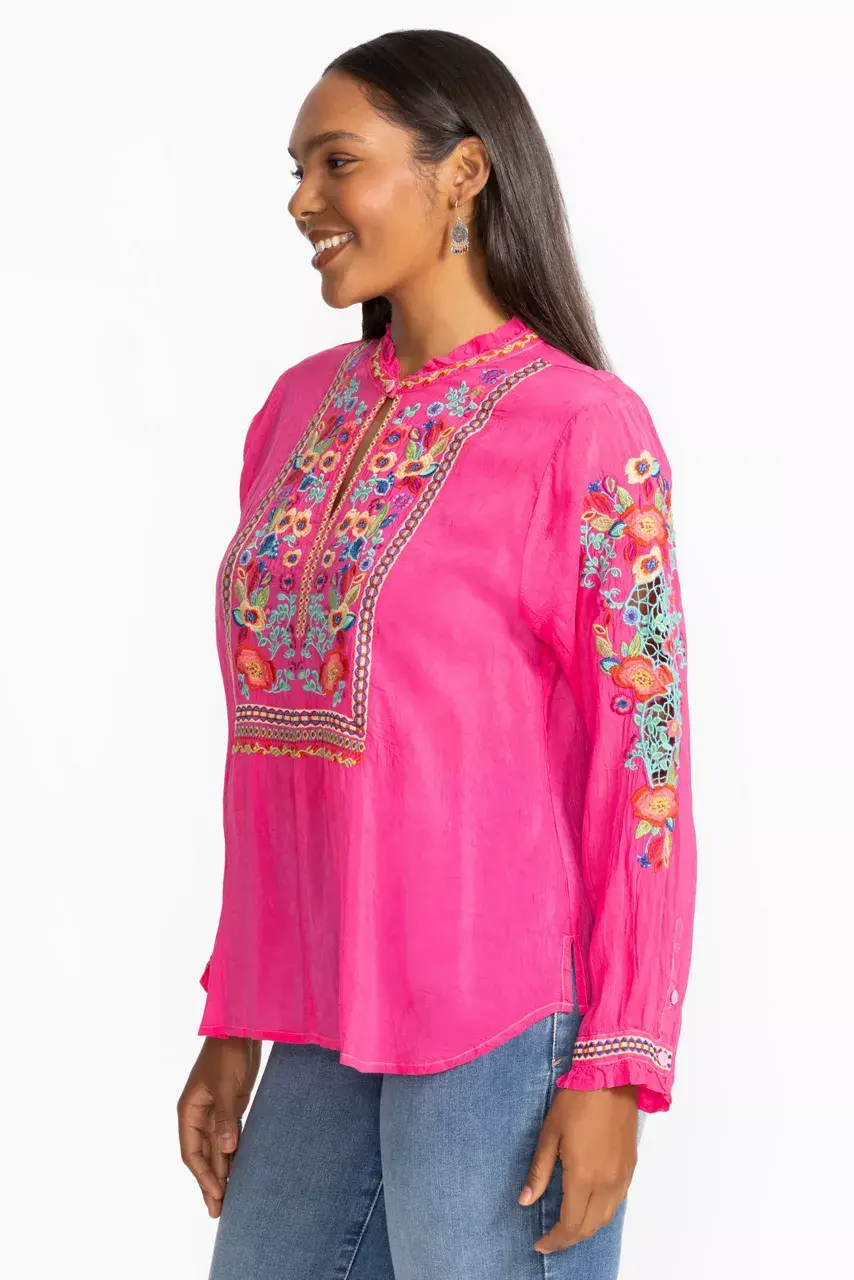 Johnny Was SIMONE BLOUSE Raspberry Sorbet