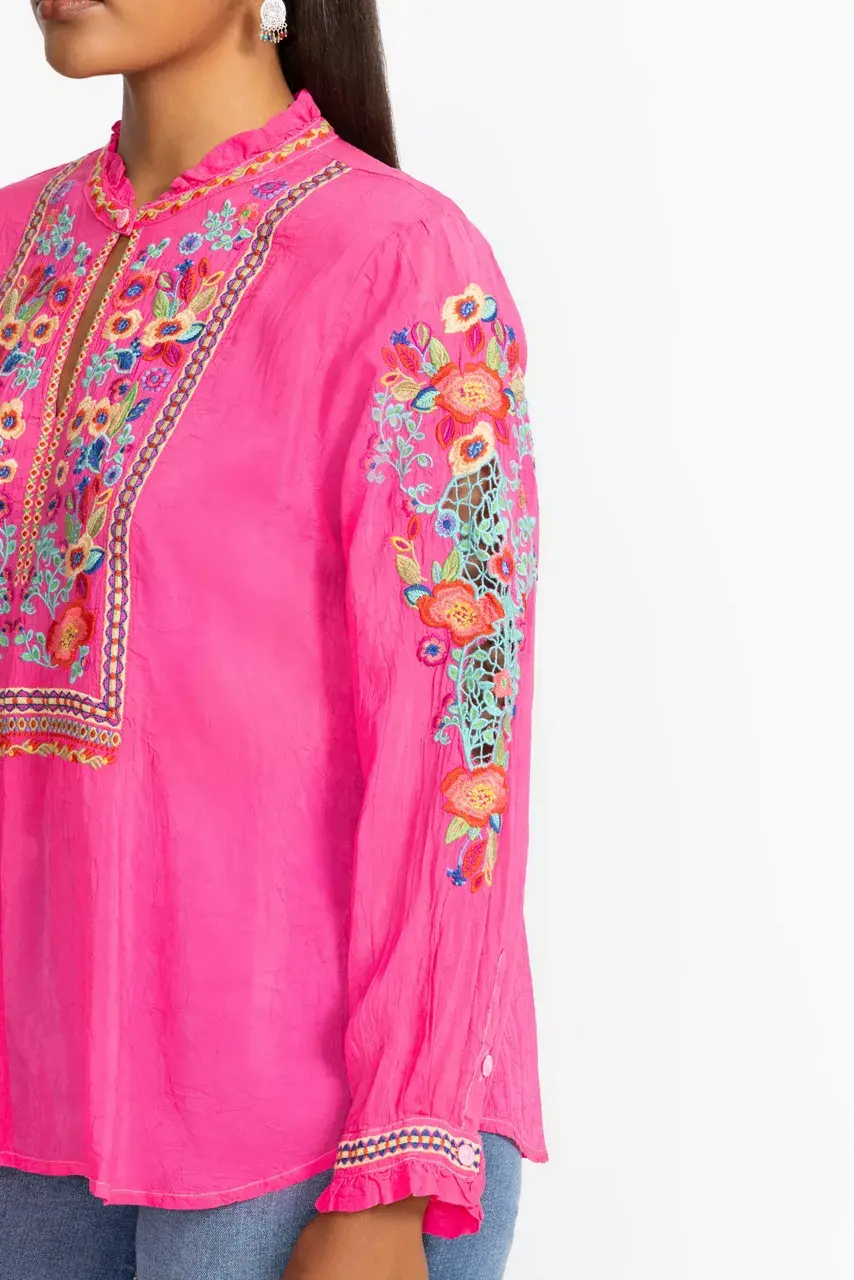 Johnny Was SIMONE BLOUSE Raspberry Sorbet