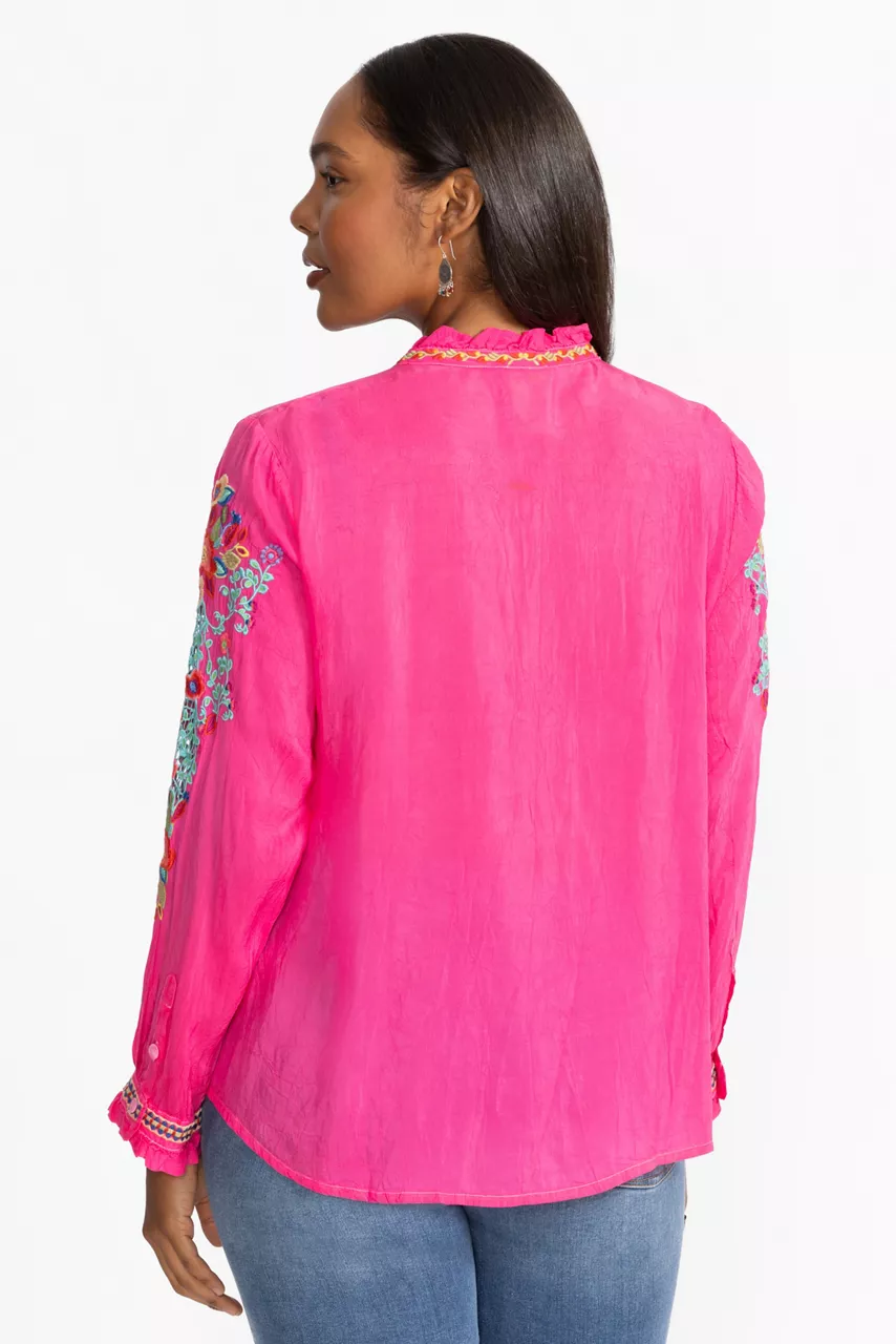 Johnny Was SIMONE BLOUSE Raspberry Sorbet