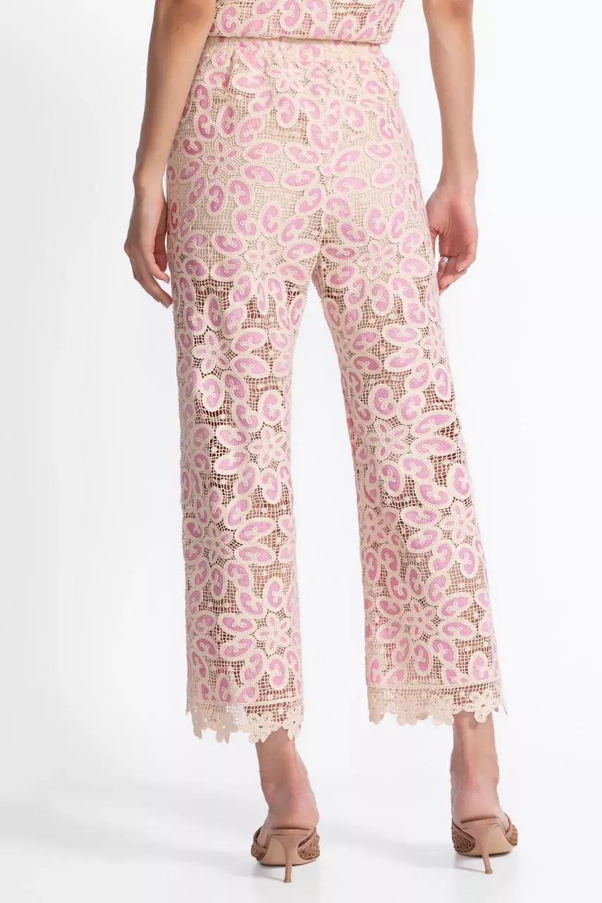 Johnny Was SIMONE CROPPED PANT Pink