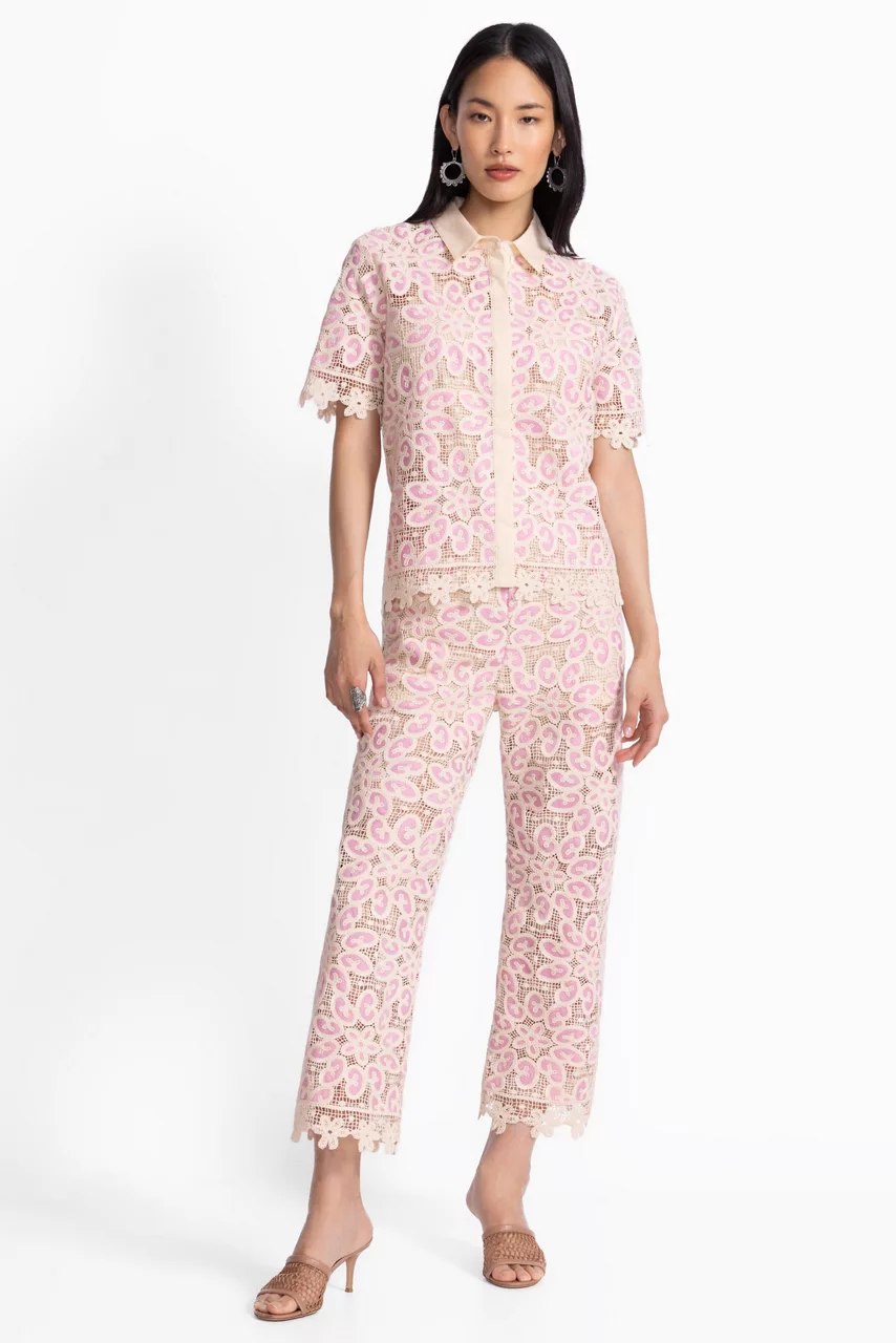 johnny was SIMONE CROPPED PANT Pink