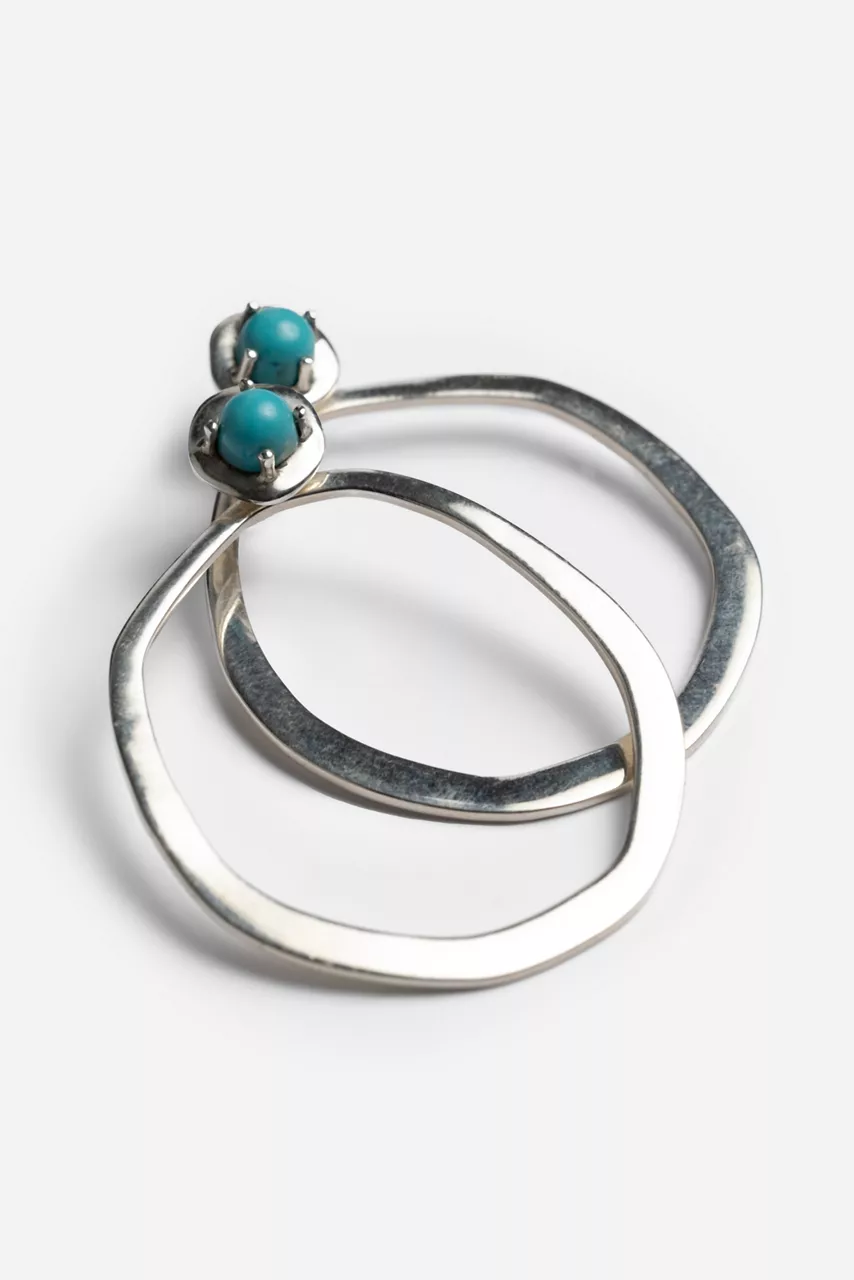 Johnny Was SINGULARITY HOOP DROP EARRINGS Silver