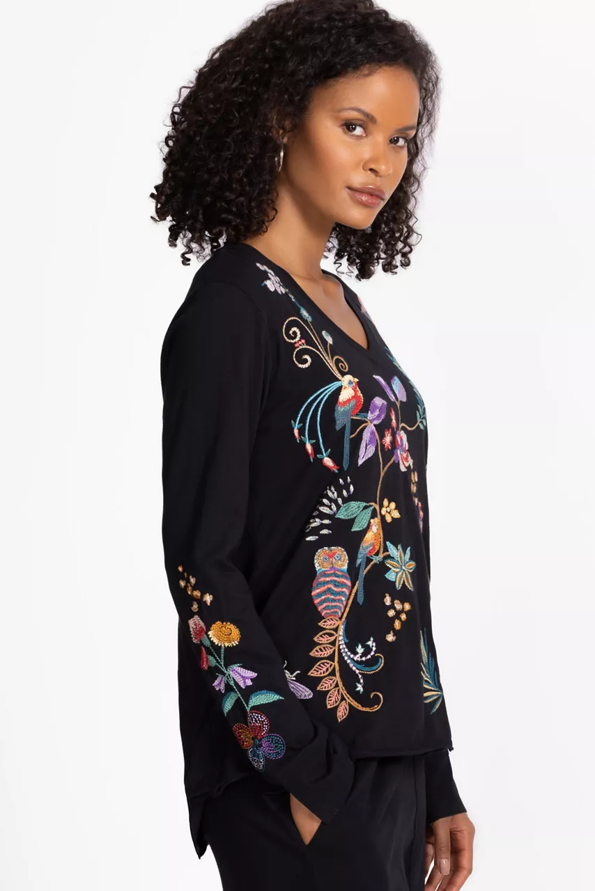 Johnny Was SLIT SLEEVE TEE Black