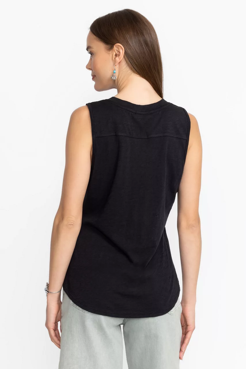 Johnny Was SLUB JERSEY HI LOW TANK Black Beauty