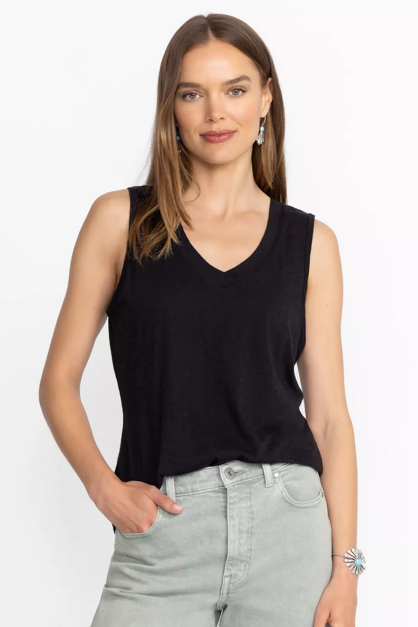 johnny was SLUB JERSEY HI LOW TANK Black Beauty