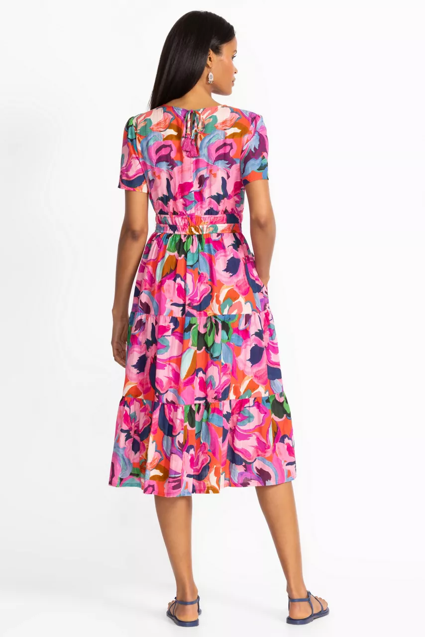 Johnny Was SMOCKED TIER DRESS Ambre