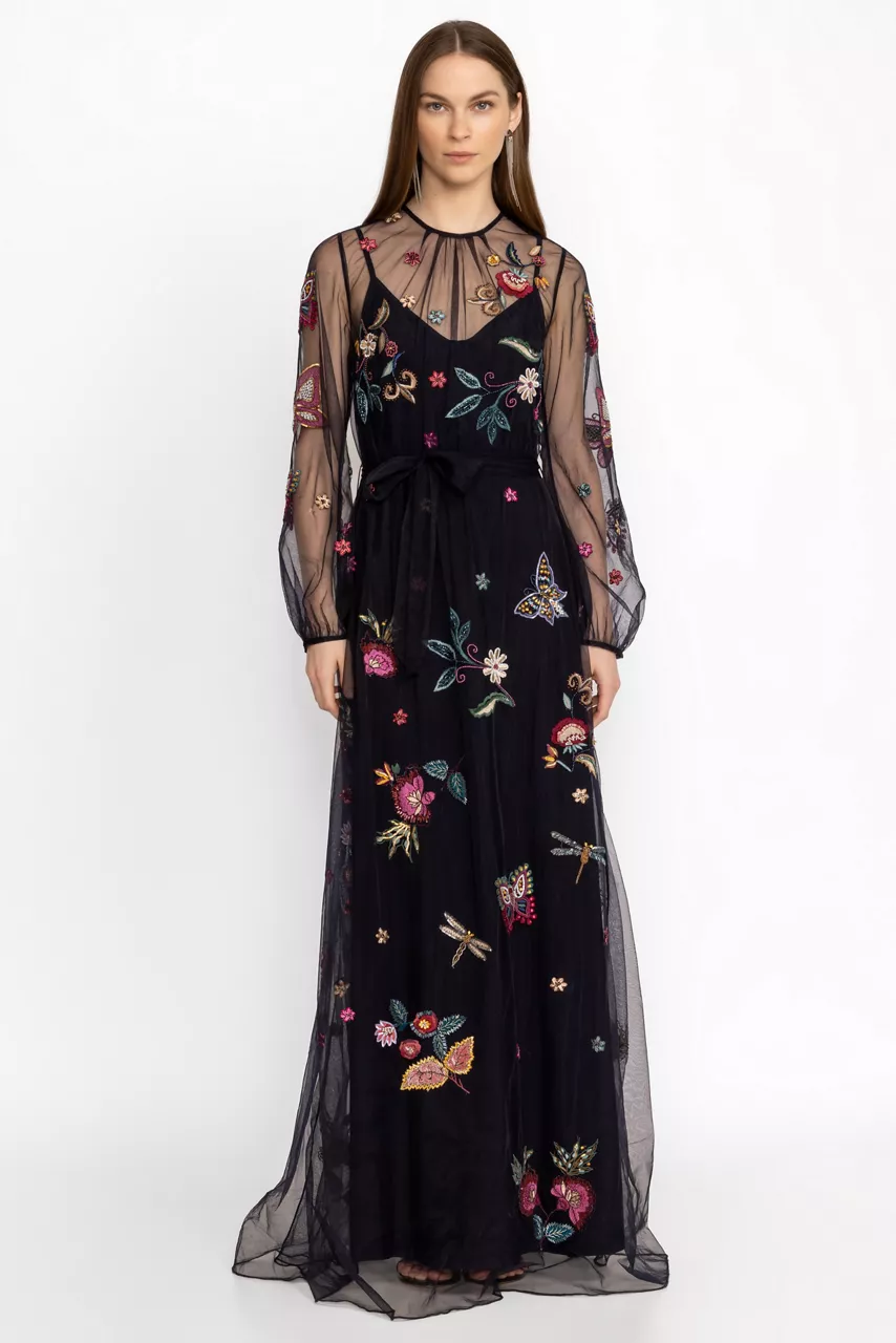 Johnny Was SPELLBOUND DRESS Navy