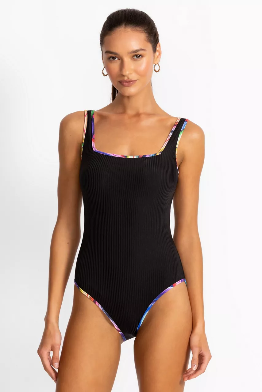 johnny was SQUARE NECK ONE PIECE Black Abel