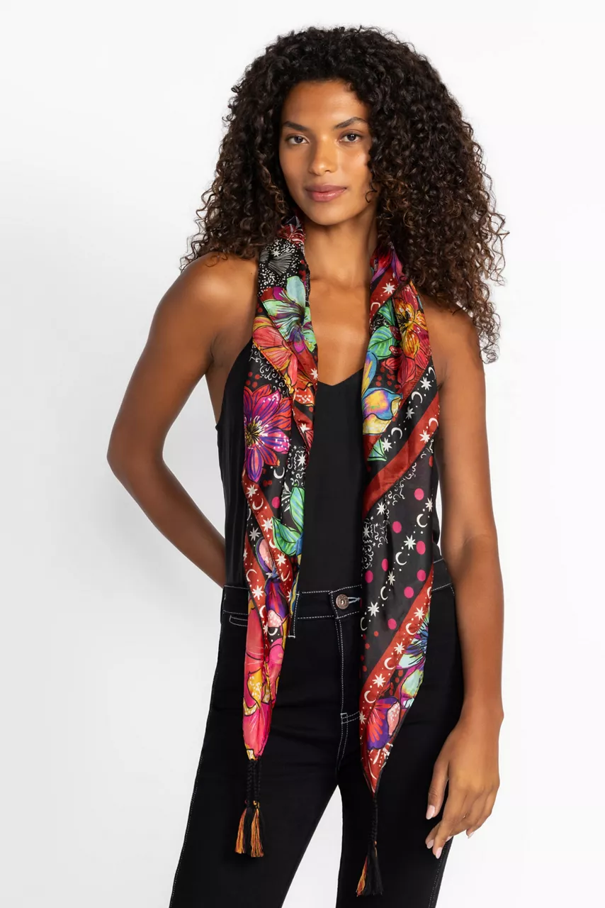 Johnny Was STARRY NIGHT SILK SCARF Starry Night