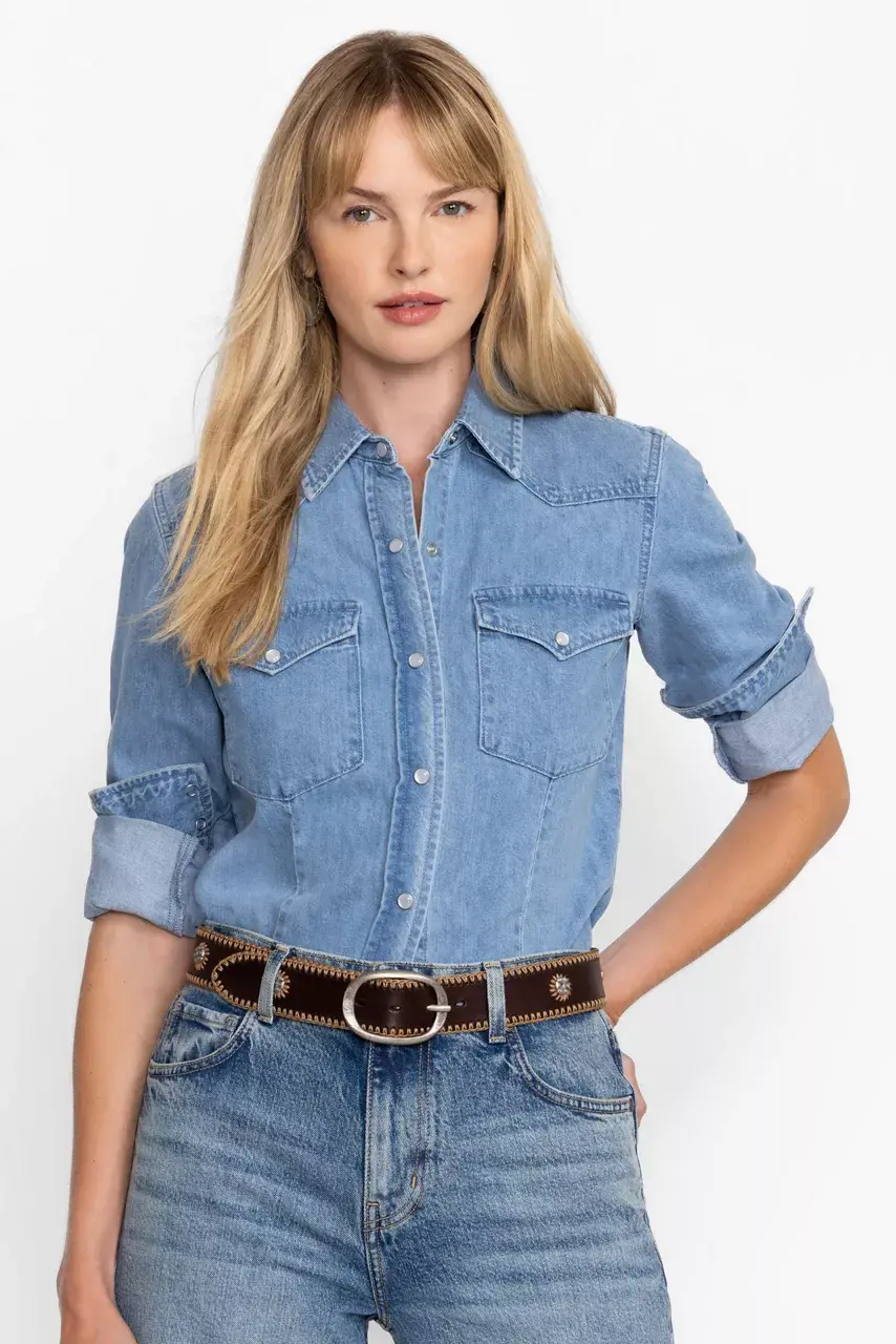 Johnny Was STELLA ITALIAN LEATHER BELT T.moro