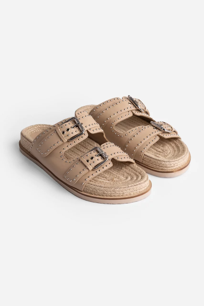 Johnny Was STUDDED EVERYDAY BUCKLE SLIDE Natural
