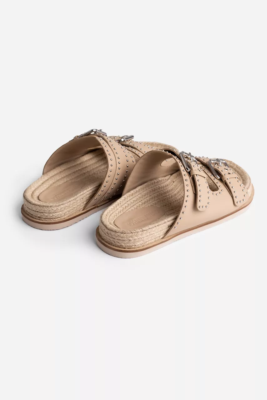 Johnny Was STUDDED EVERYDAY BUCKLE SLIDE Natural