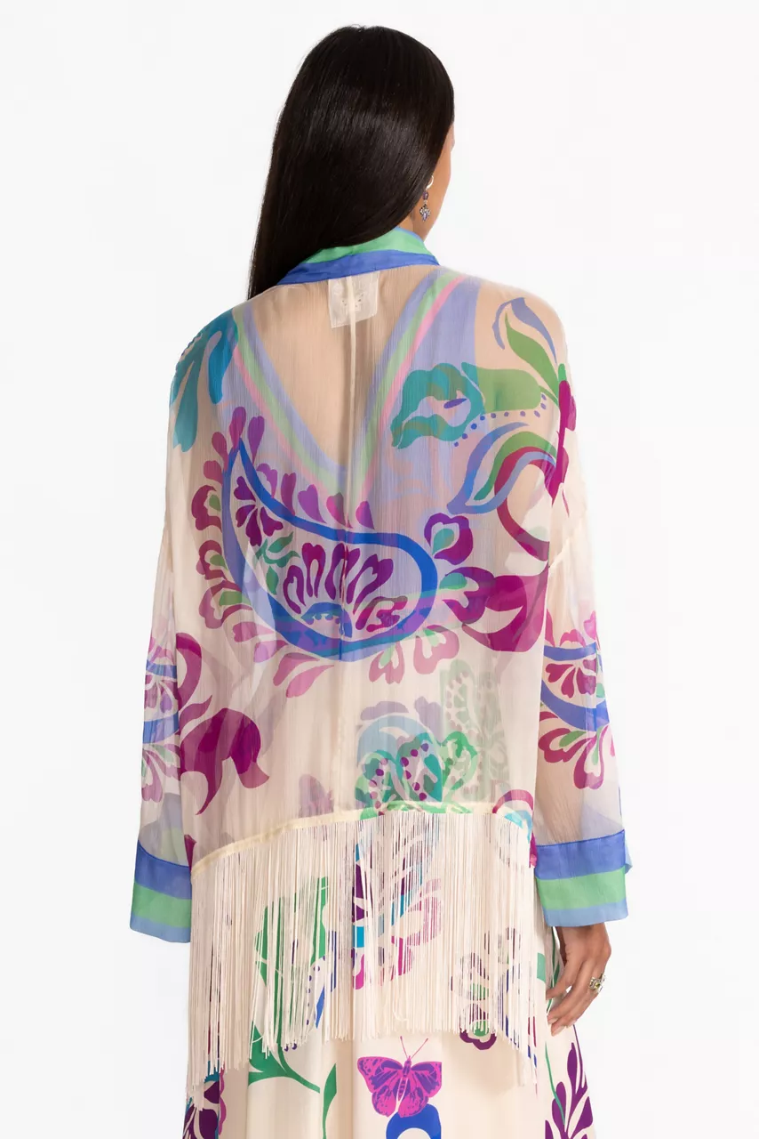 Johnny Was SUNSET FRINGE KIMONO Jonis Dream