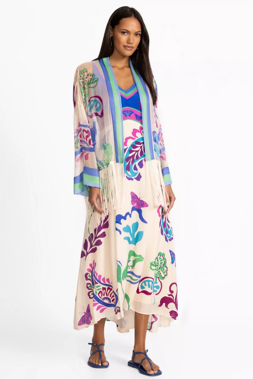 Johnny Was SUNSET FRINGE KIMONO Jonis Dream