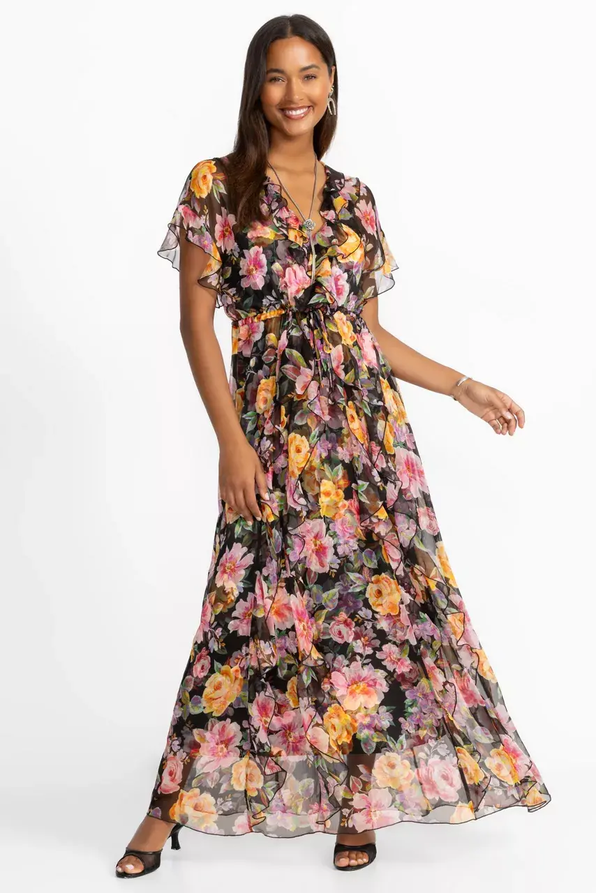 Johnny Was SURI RUFFLE MAXI DRESS Kasumi