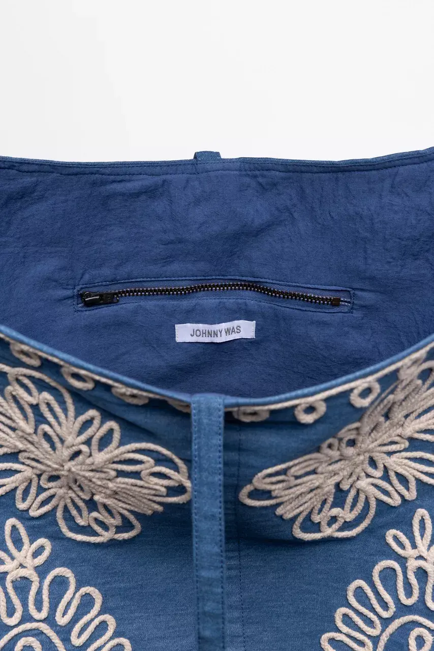 Johnny Was SUTASH BUCKET BAG Denim Indigo