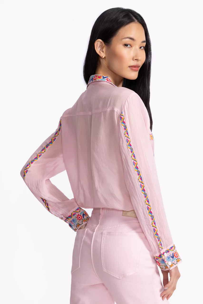 Johnny Was SYDNEE SHIRT Primrose Pink