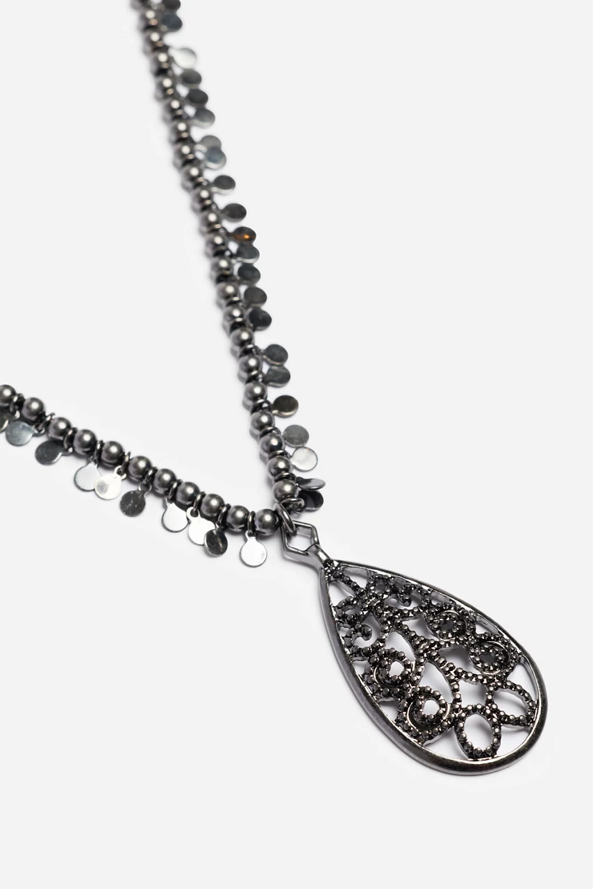 Johnny Was TEARDROP PENDANT NECKLACE Silver