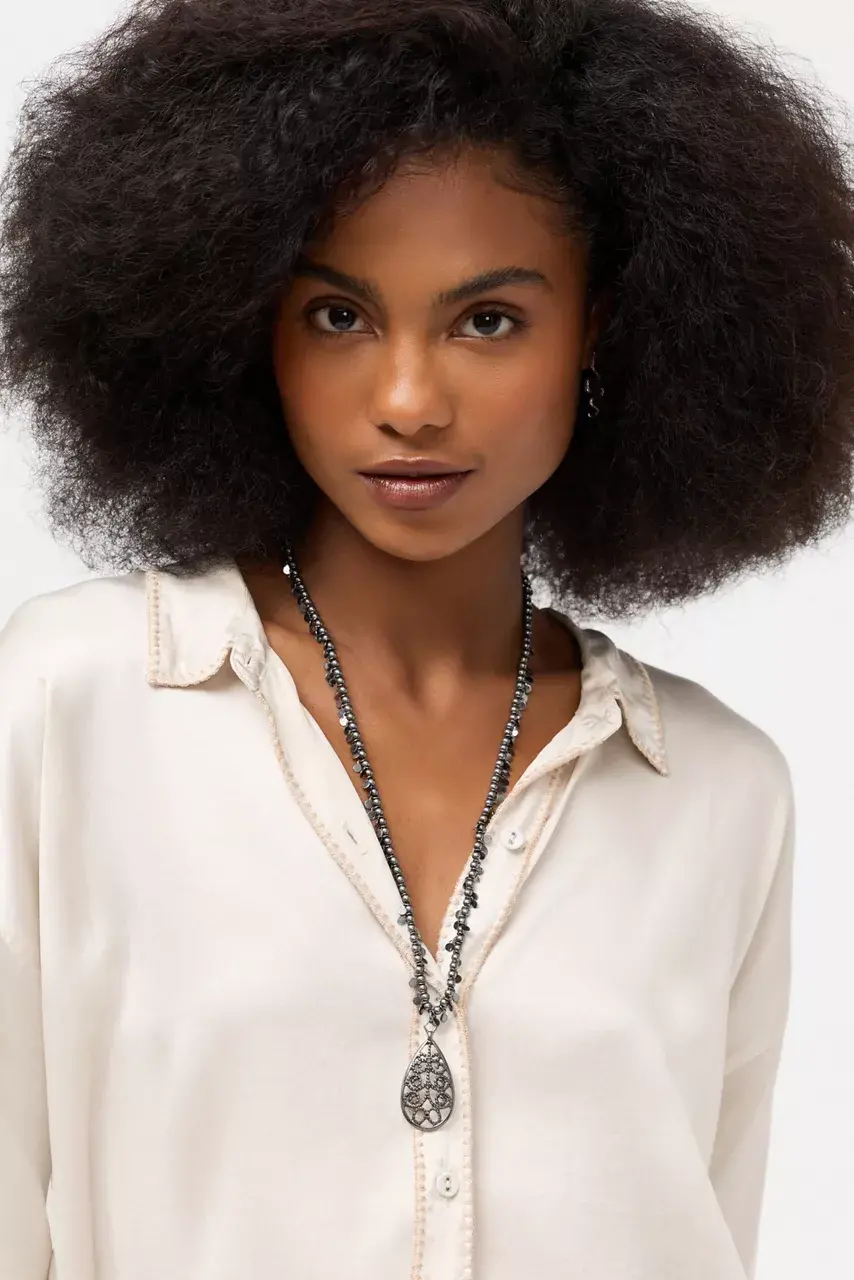 Johnny Was TEARDROP PENDANT NECKLACE Silver