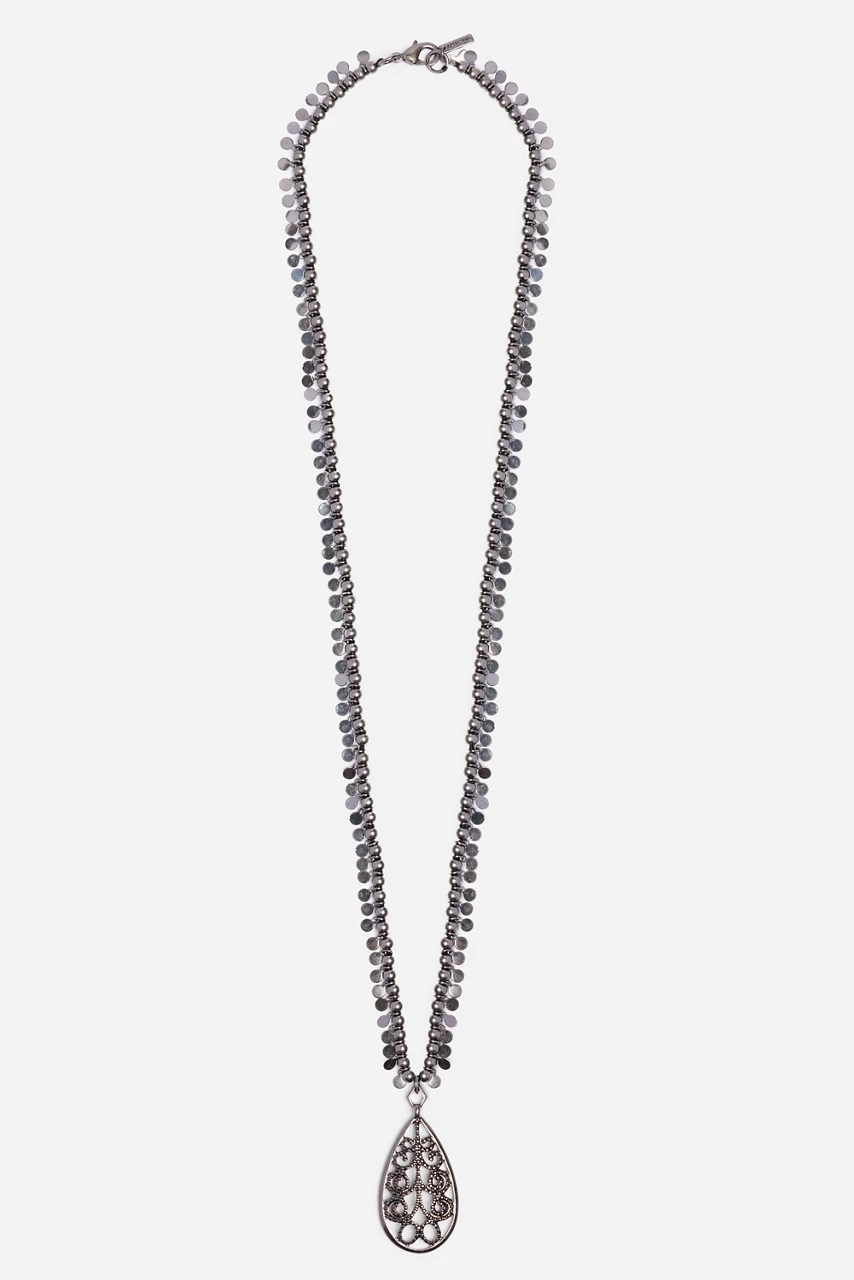 johnny was TEARDROP PENDANT NECKLACE Silver