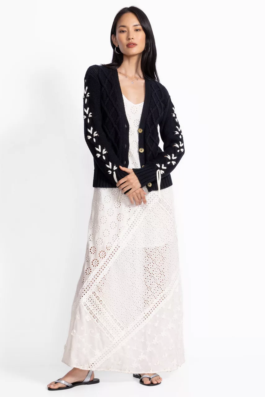 Johnny Was THE ANESSA BOW CARDIGAN Black