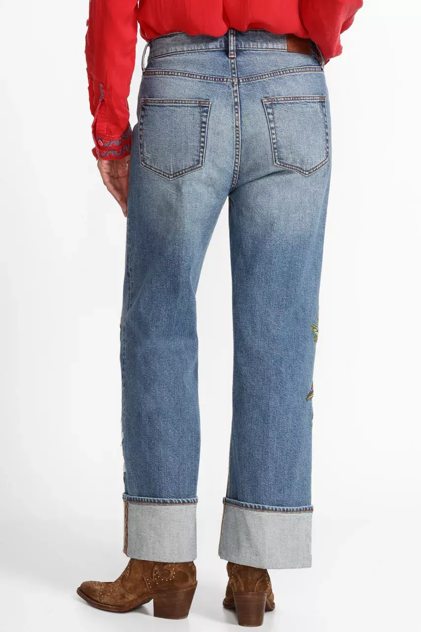 Johnny Was THE ANKLE WIDE LEG JEAN Medium Wash