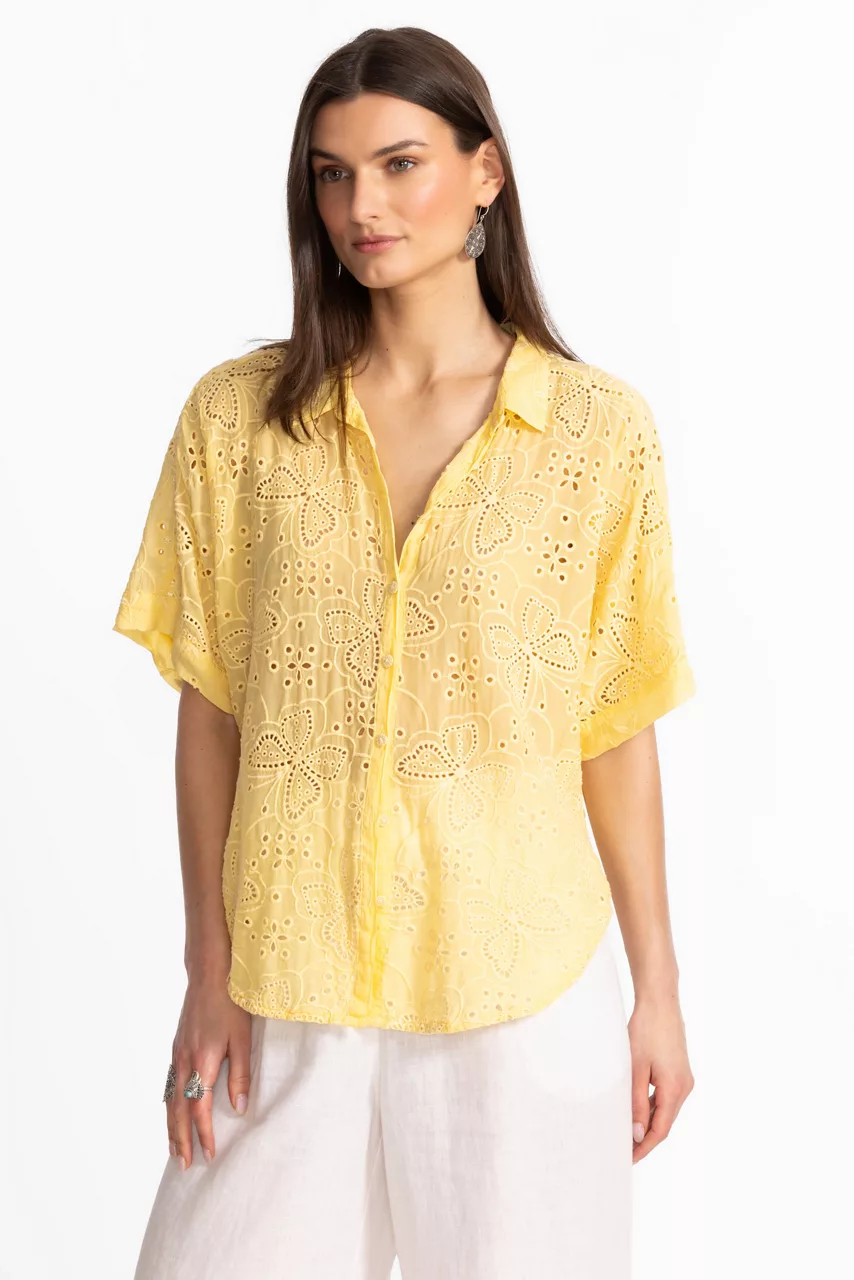 Johnny Was THE AUDREY SHORT SLEEVE SHIRT Sunshine