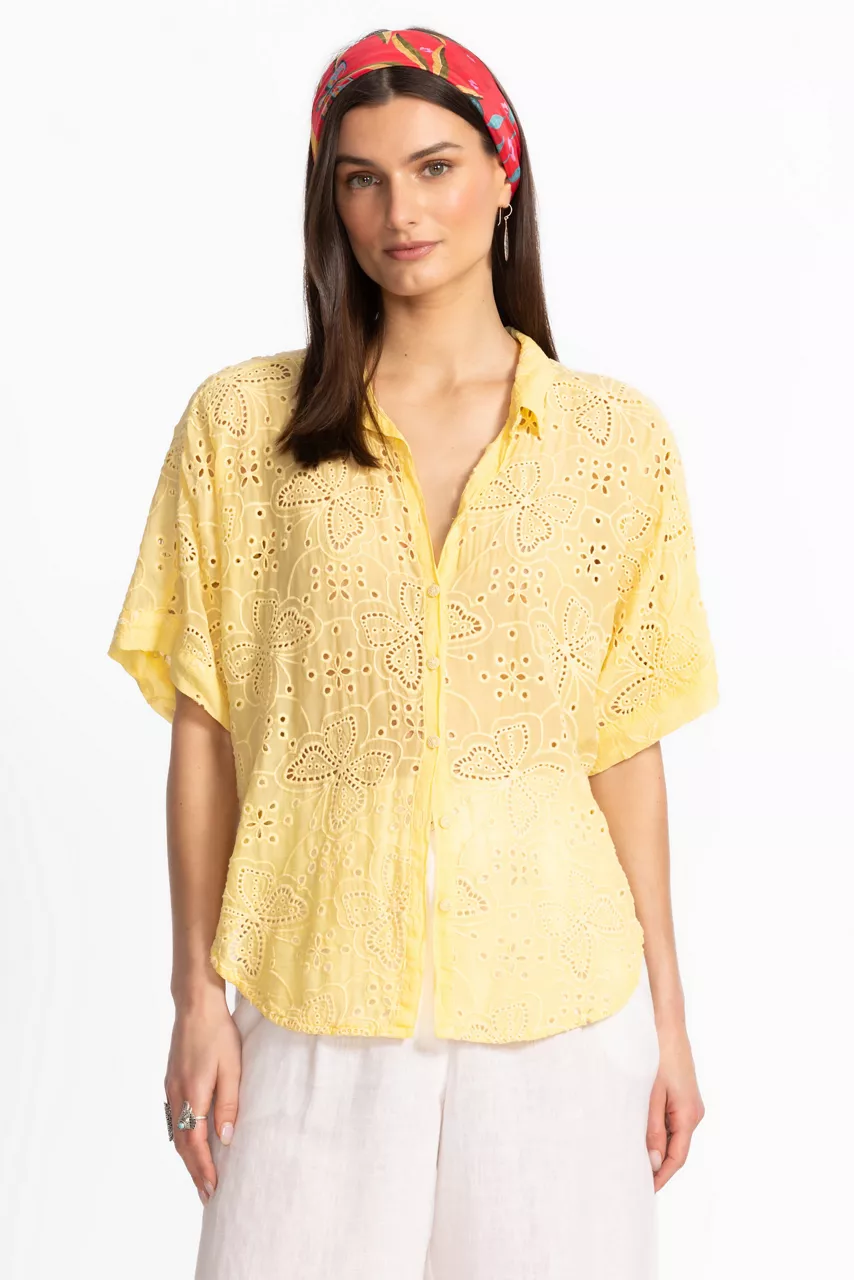 Johnny Was THE AUDREY SHORT SLEEVE SHIRT Sunshine