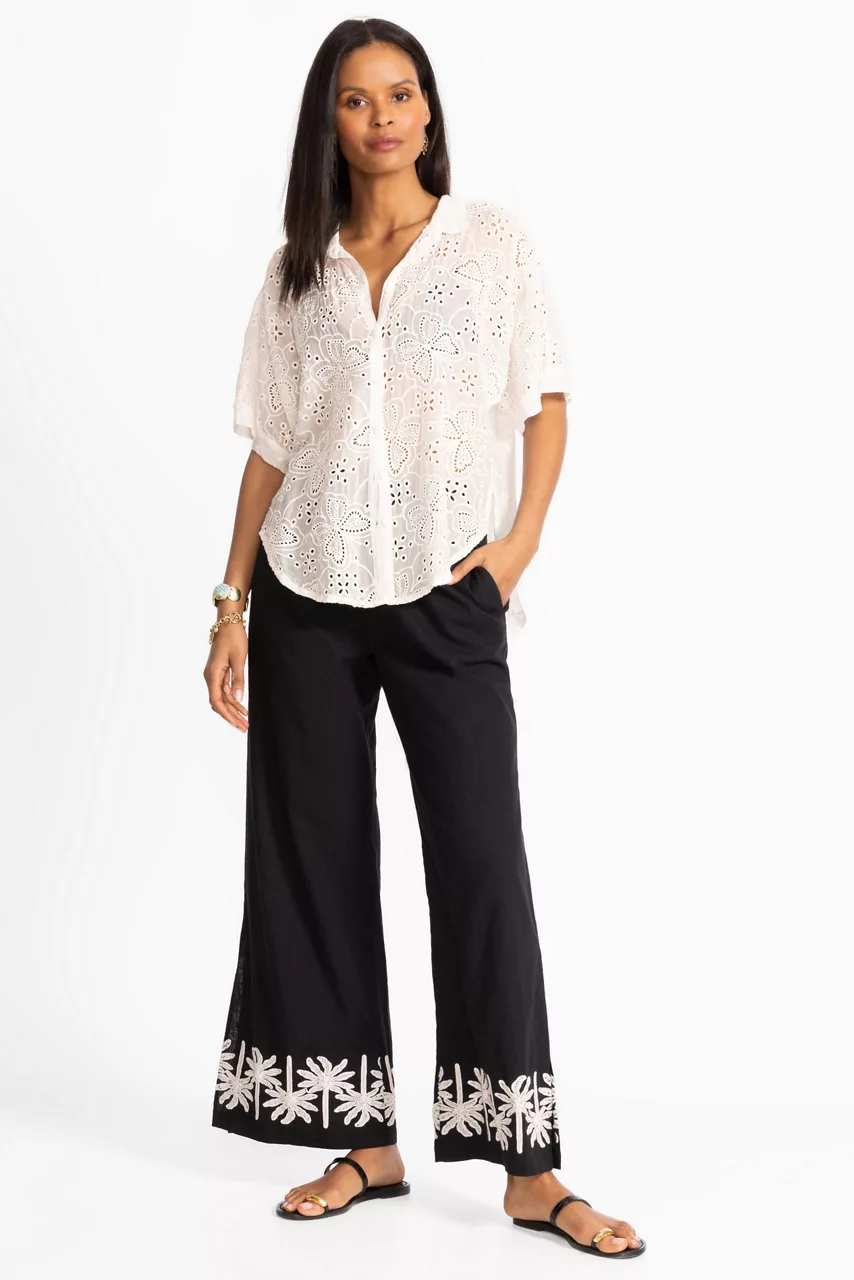 Johnny Was THE AUDREY SHORT SLEEVE SHIRT White