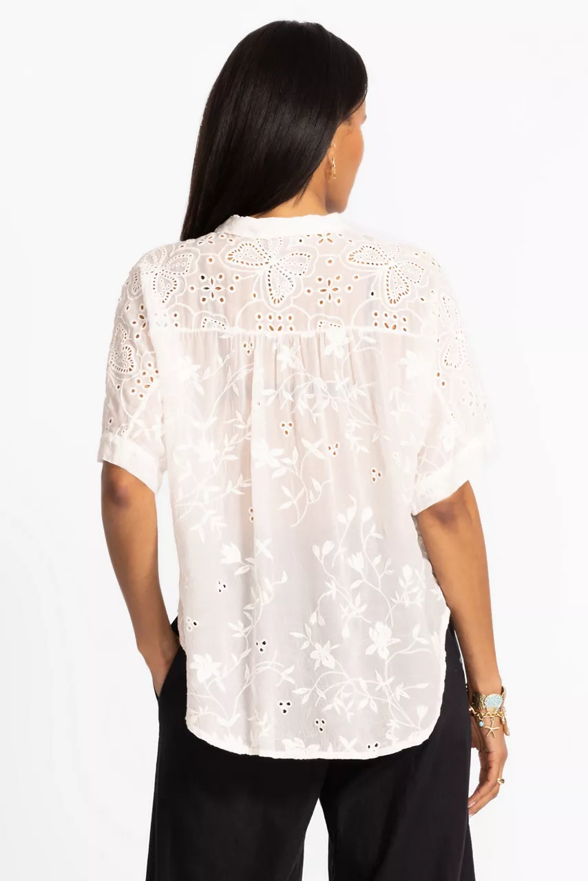 Johnny Was THE AUDREY SHORT SLEEVE SHIRT White