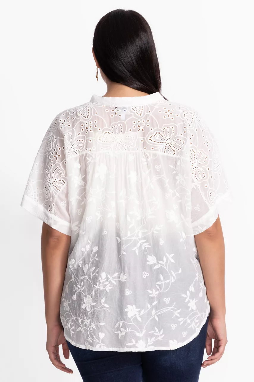 Johnny Was THE AUDREY SHORT SLEEVE SHIRT White