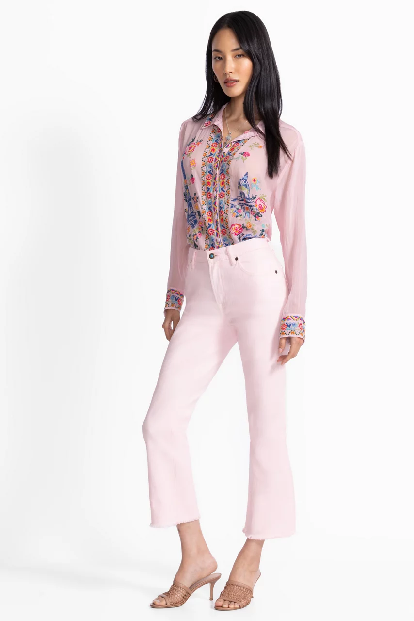 Johnny Was THE CROPPED BABY BOOT JEAN Taffy