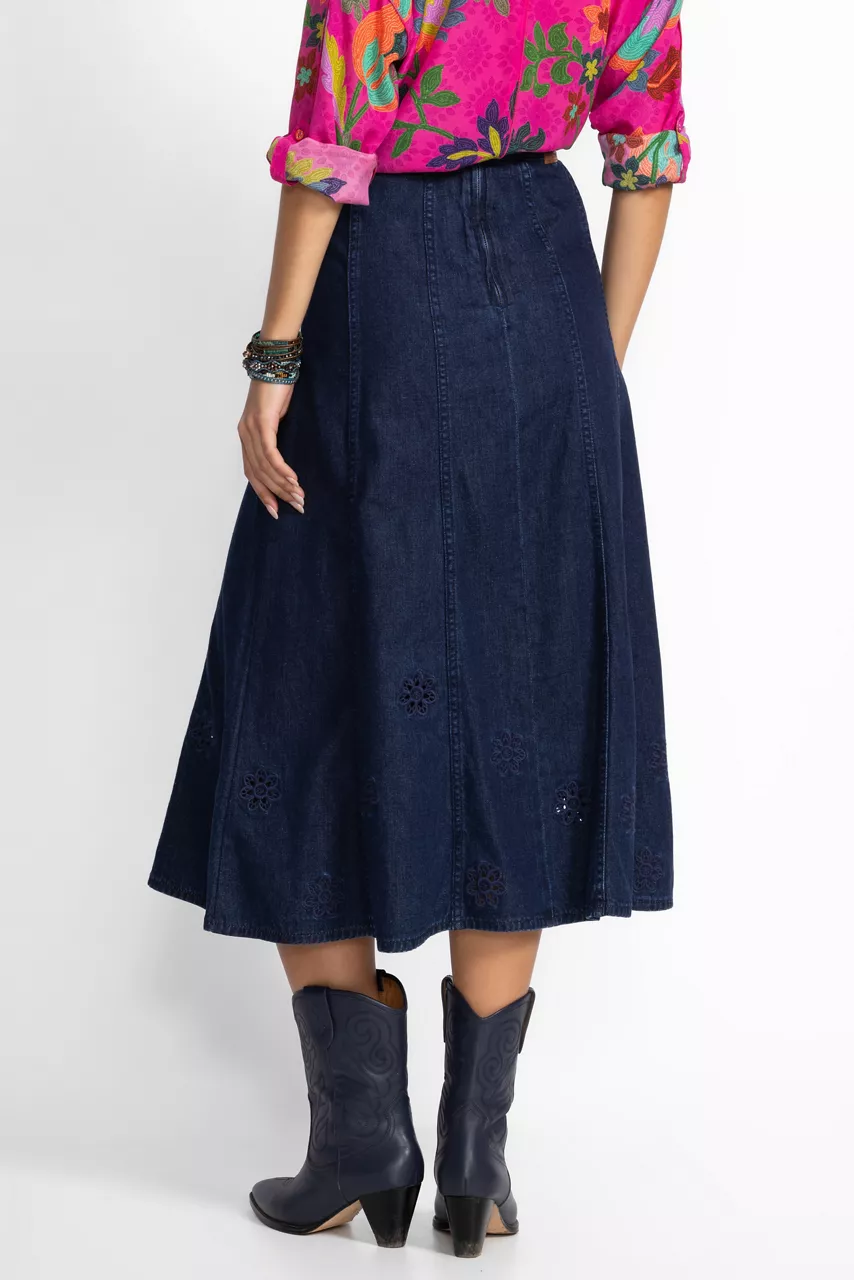 Johnny Was THE DENIM SKIRT Dark Wash
