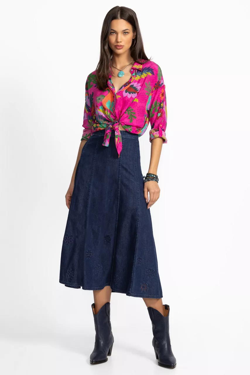 johnny was THE DENIM SKIRT Dark Wash