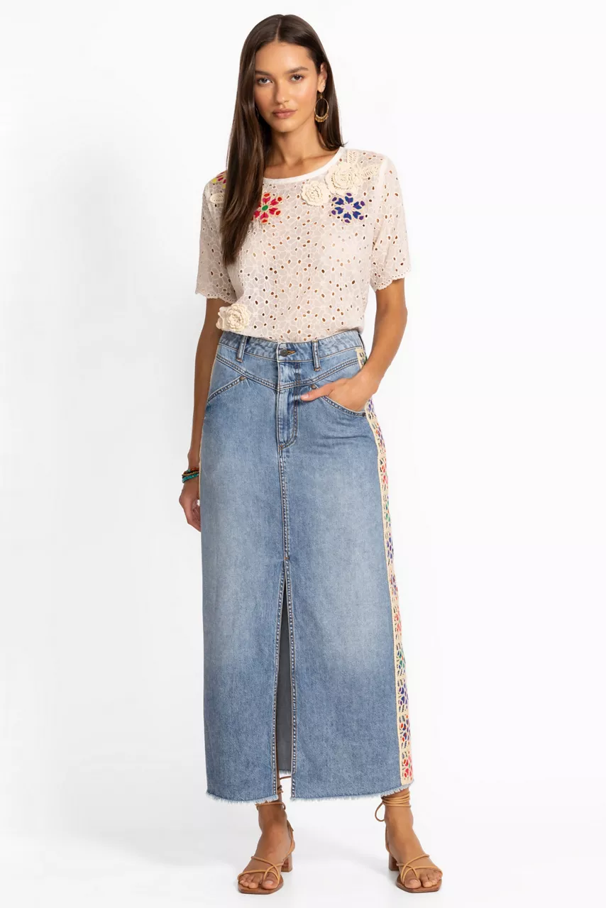 Johnny Was THE DENIM SKIRT Medium Wash