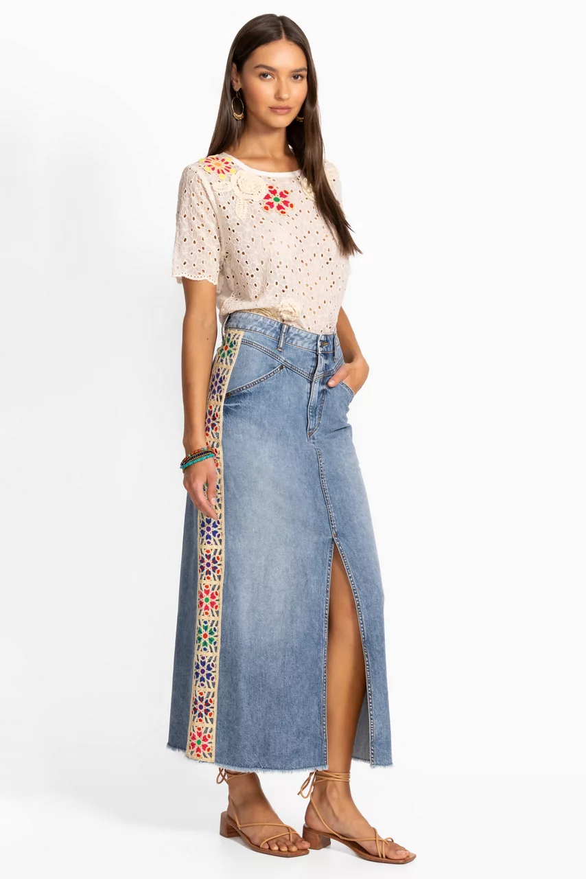 Johnny Was THE DENIM SKIRT Medium Wash