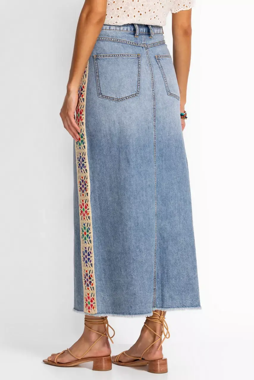 Johnny Was THE DENIM SKIRT Medium Wash