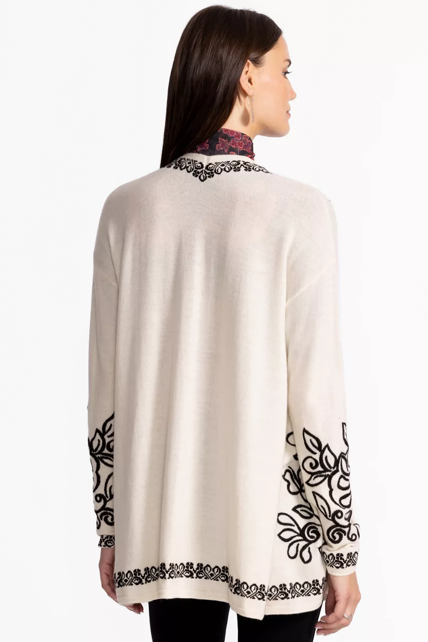 Johnny Was THE DRAPE CARDIGAN Off White